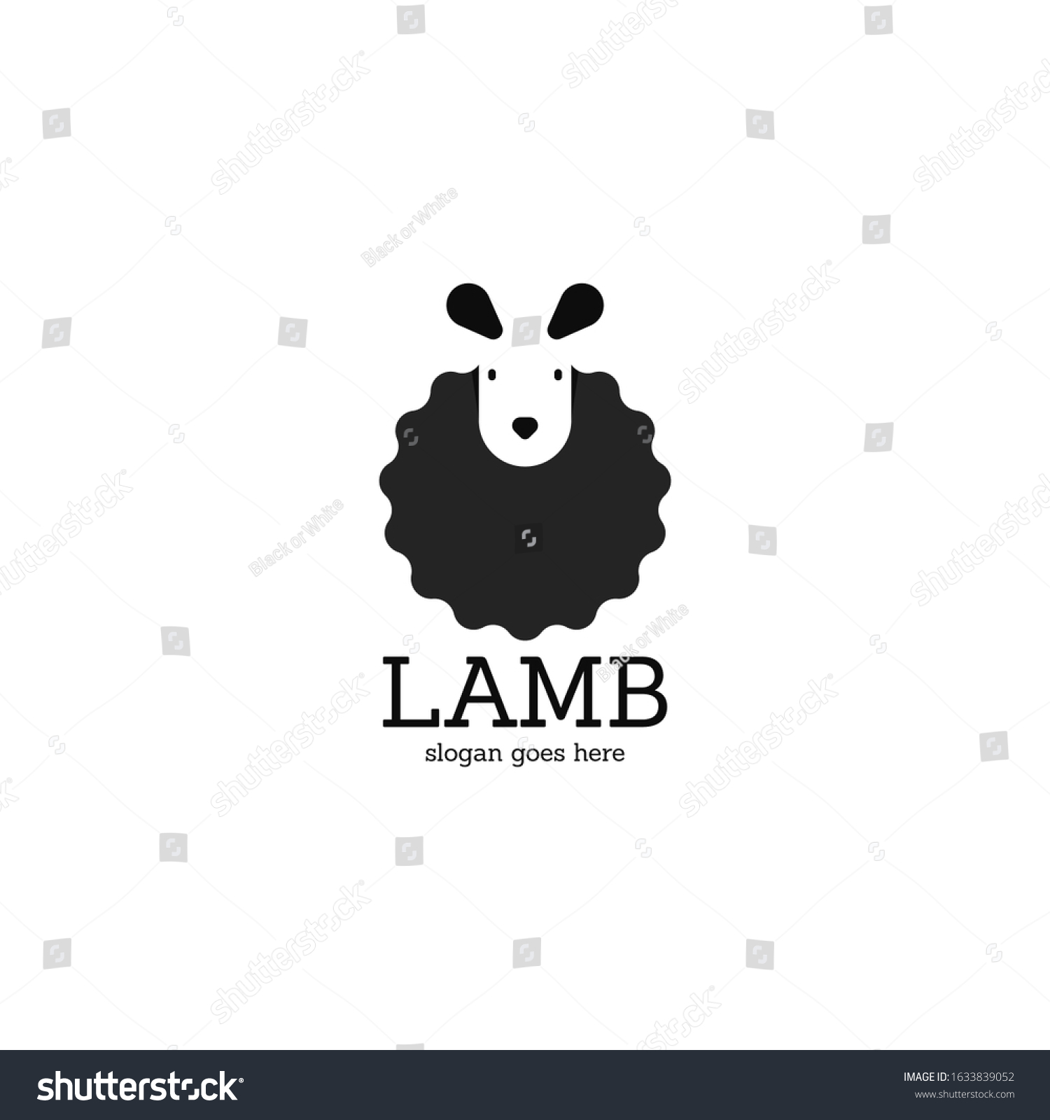 Lamb Logo Design Vector Template Stock Vector (Royalty Free) 1633839052 ...