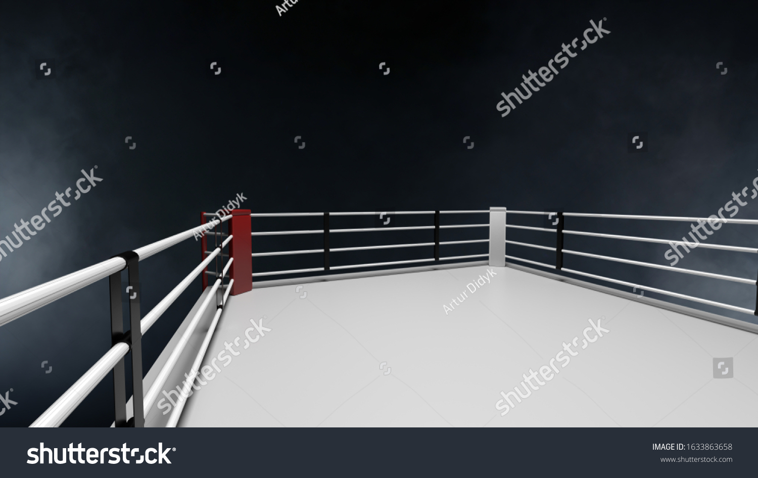 3d Render Boxing Ring On Smoke Stock Illustration 1633863658 | Shutterstock