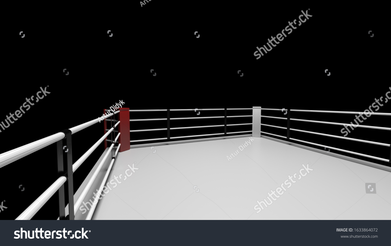 3d Render Boxing Ring On Black Stock Illustration 1633864072 | Shutterstock