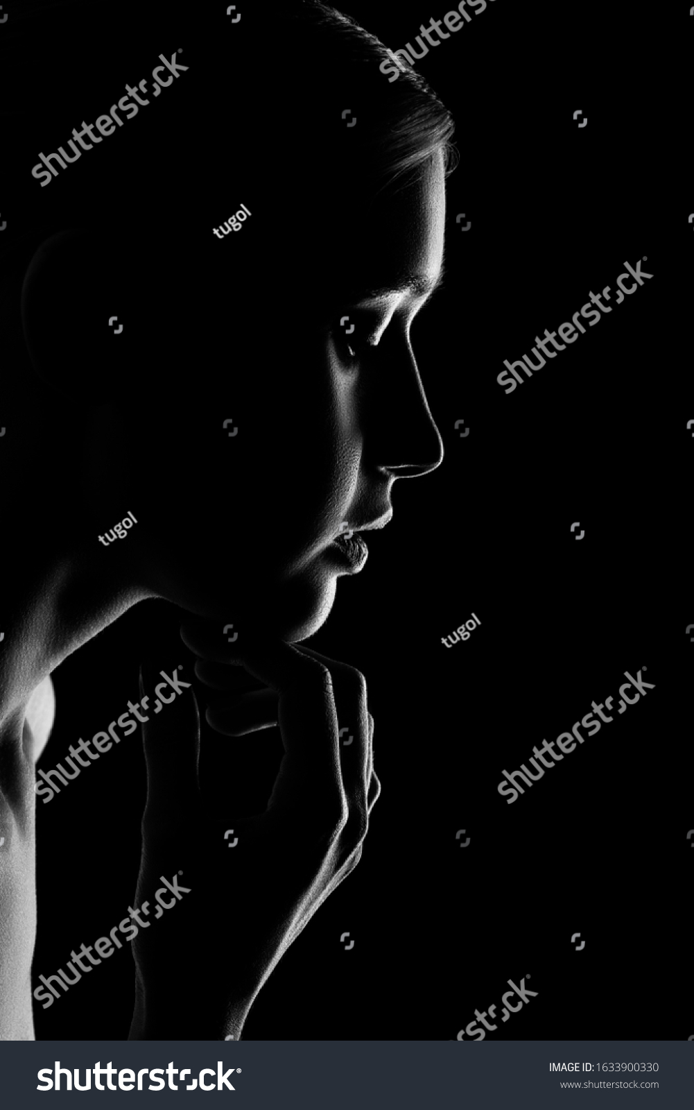 Serious Sad Female Topless Portrait On Stock Photo Shutterstock