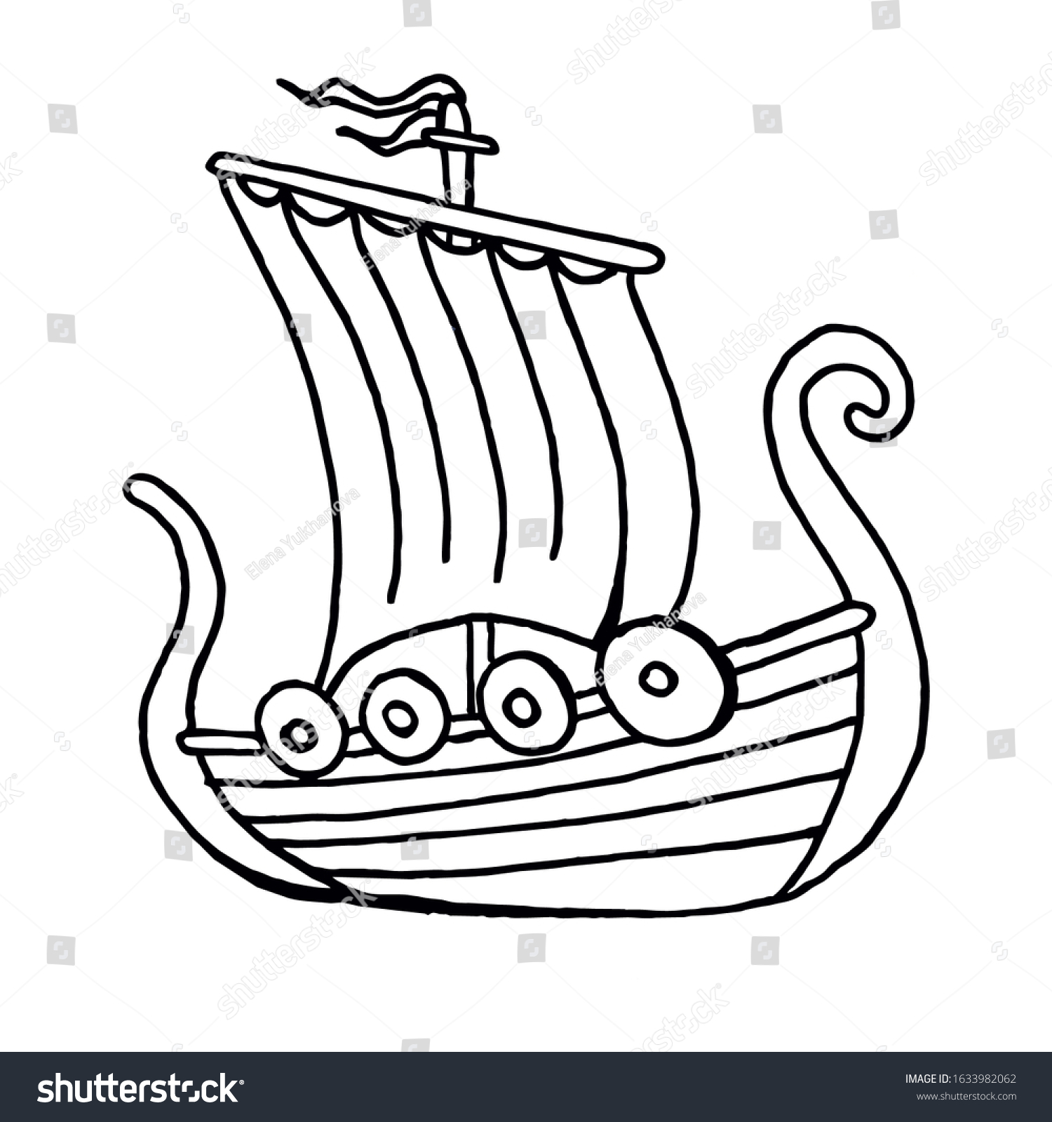 viking long ships coloring pages