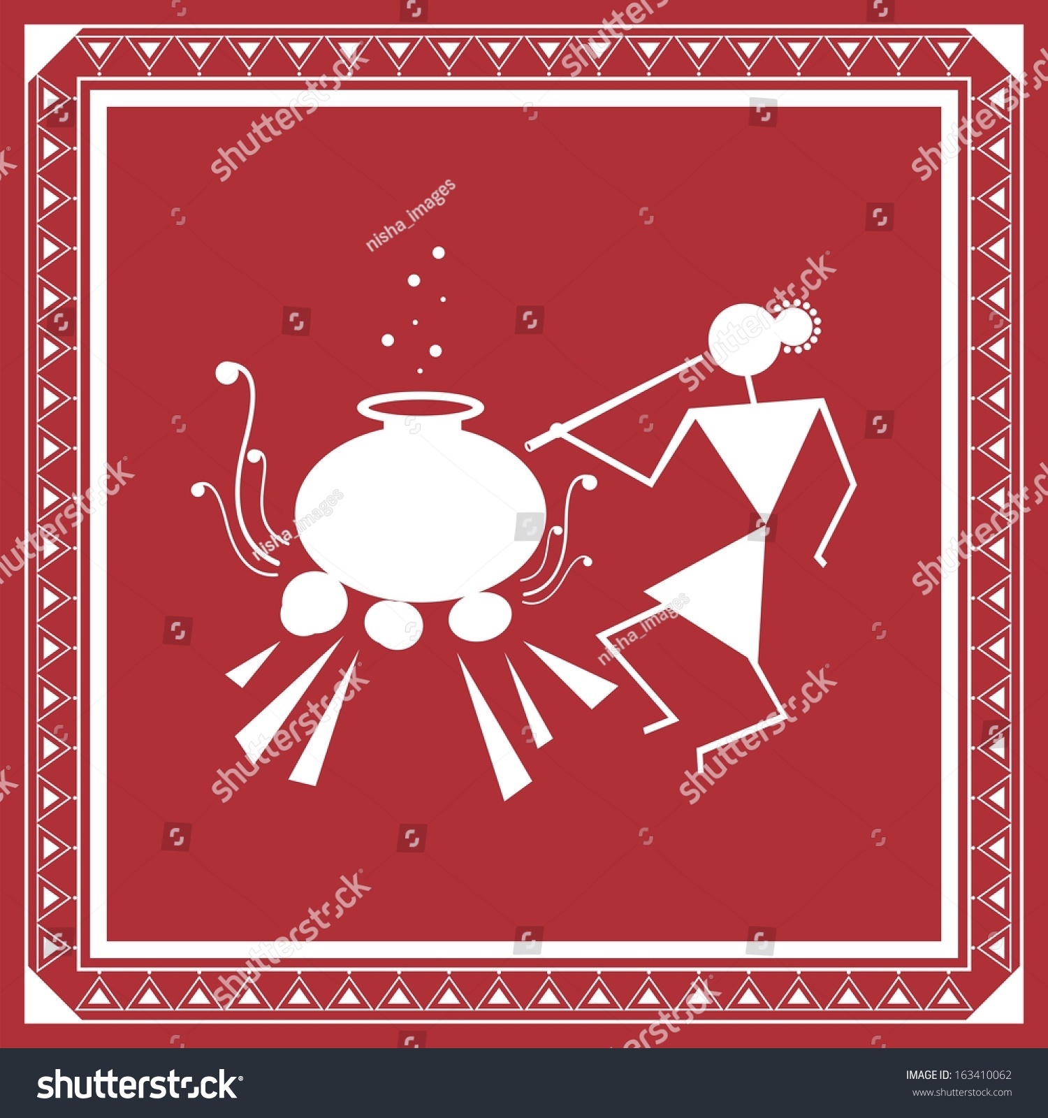 Indian Tribal Painting Warli Painting Stock Illustration Shutterstock