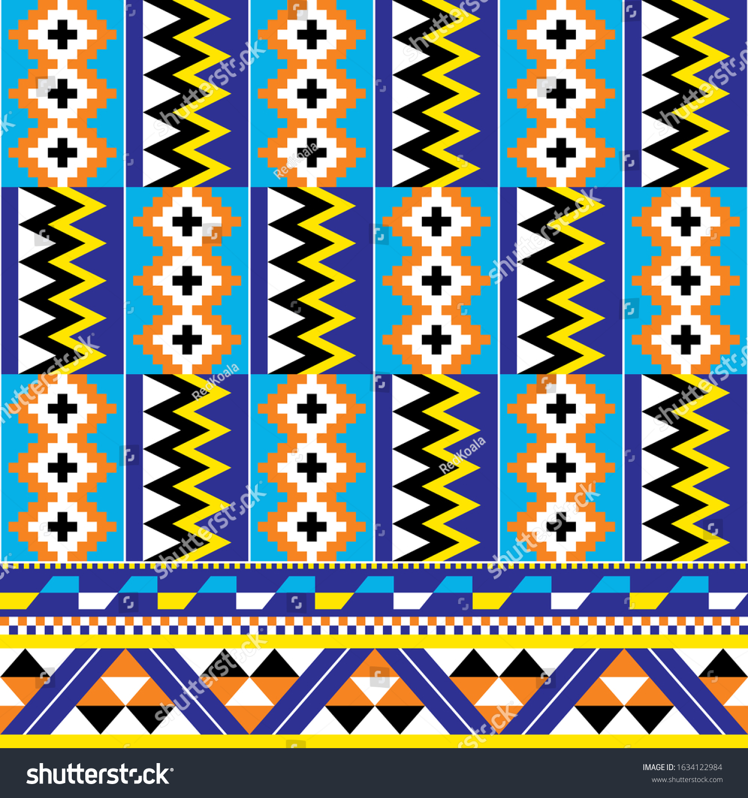 African Tribal Design Kente Nwentoma Textiles Stock Vector (Royalty ...