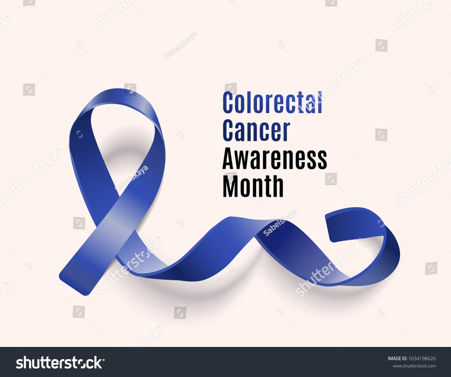 Colorectal Cancer Awareness Month Banner Realistic Stock Vector Royalty Free