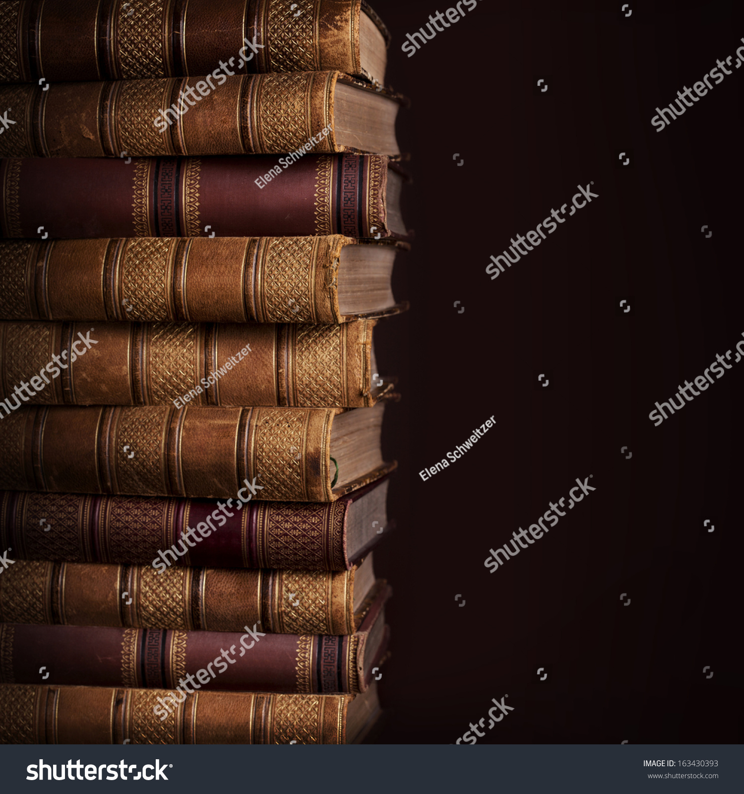 Pile Ancient Books On Brown Background Stock Photo 163430393 | Shutterstock