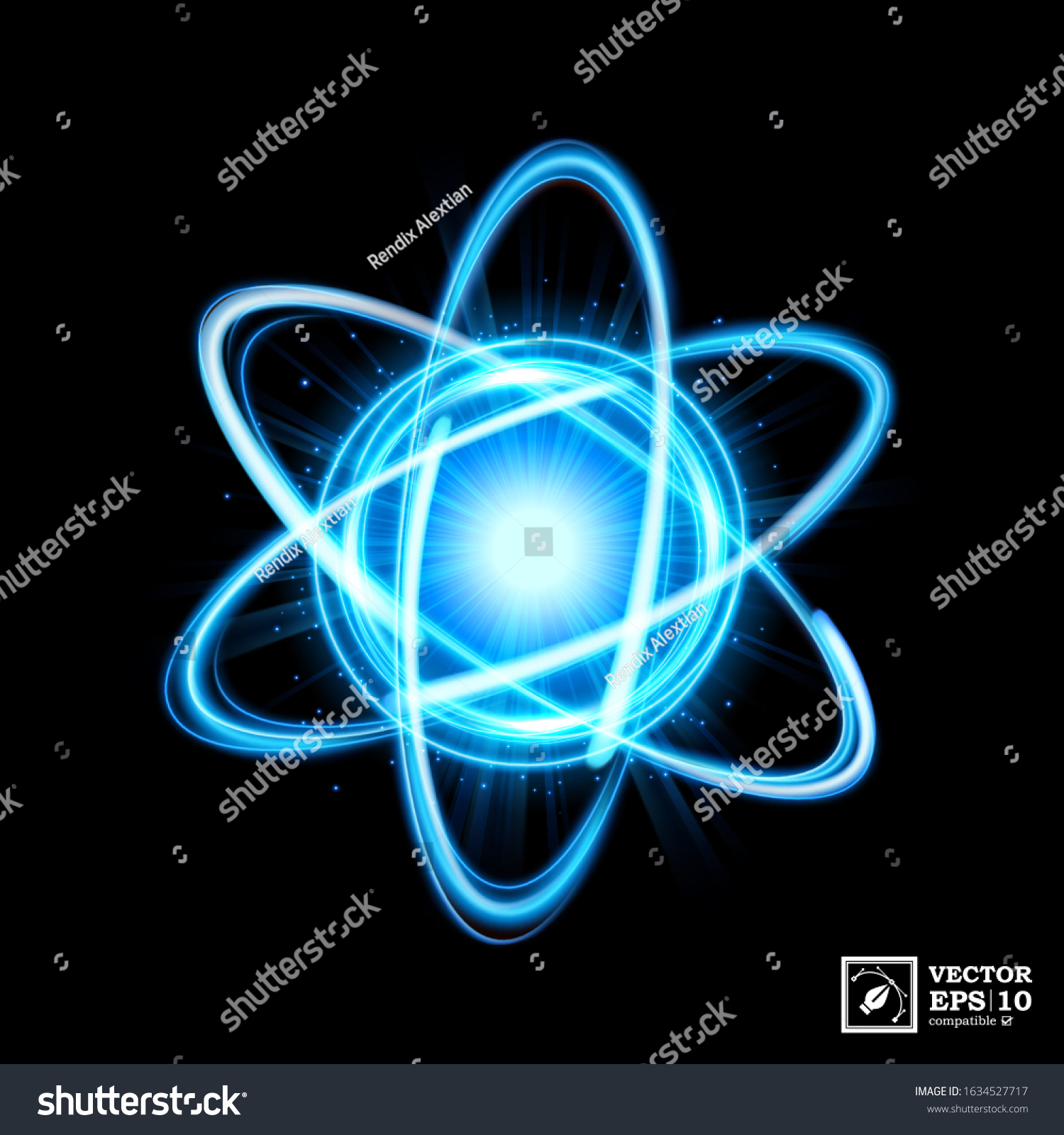 Dynamic Atom Light Explosion Isolated Easy Stock Vector (Royalty Free ...