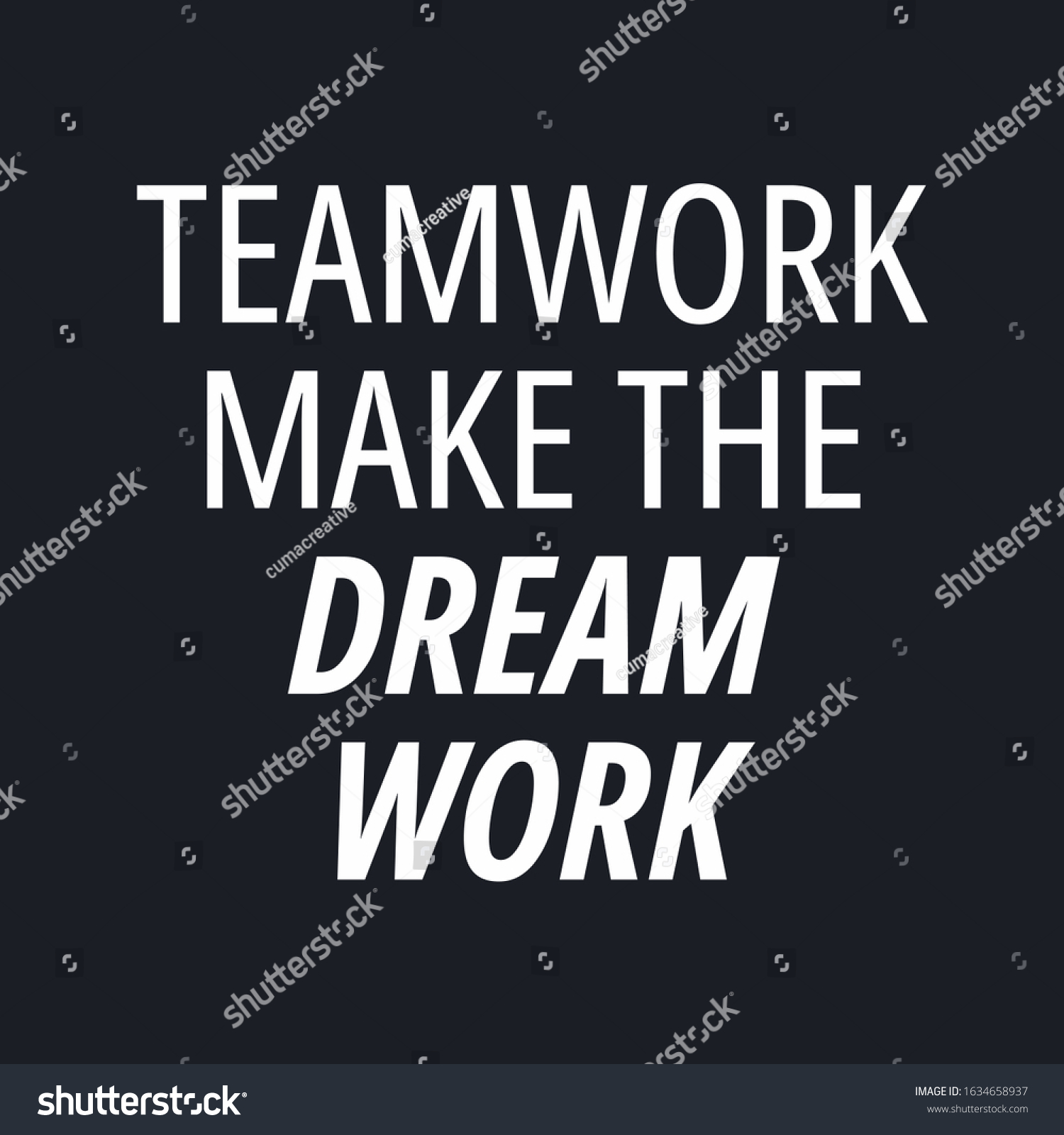 Teamwork Make Dream Work Quotes About Stock Vector (Royalty Free ...