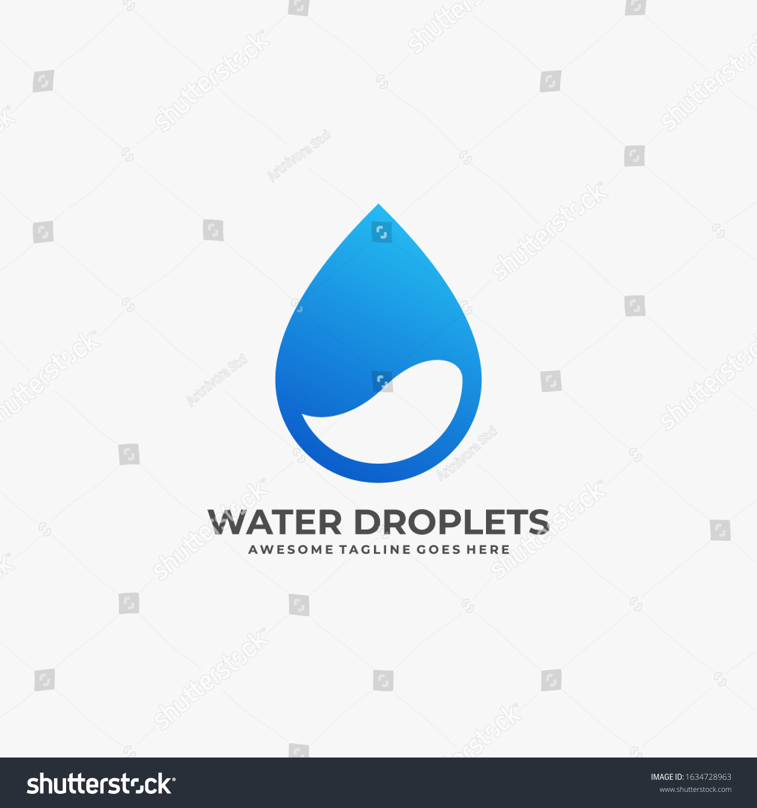 Vector Logo Illustration Water Droplets Gradient Stock Vector (Royalty ...