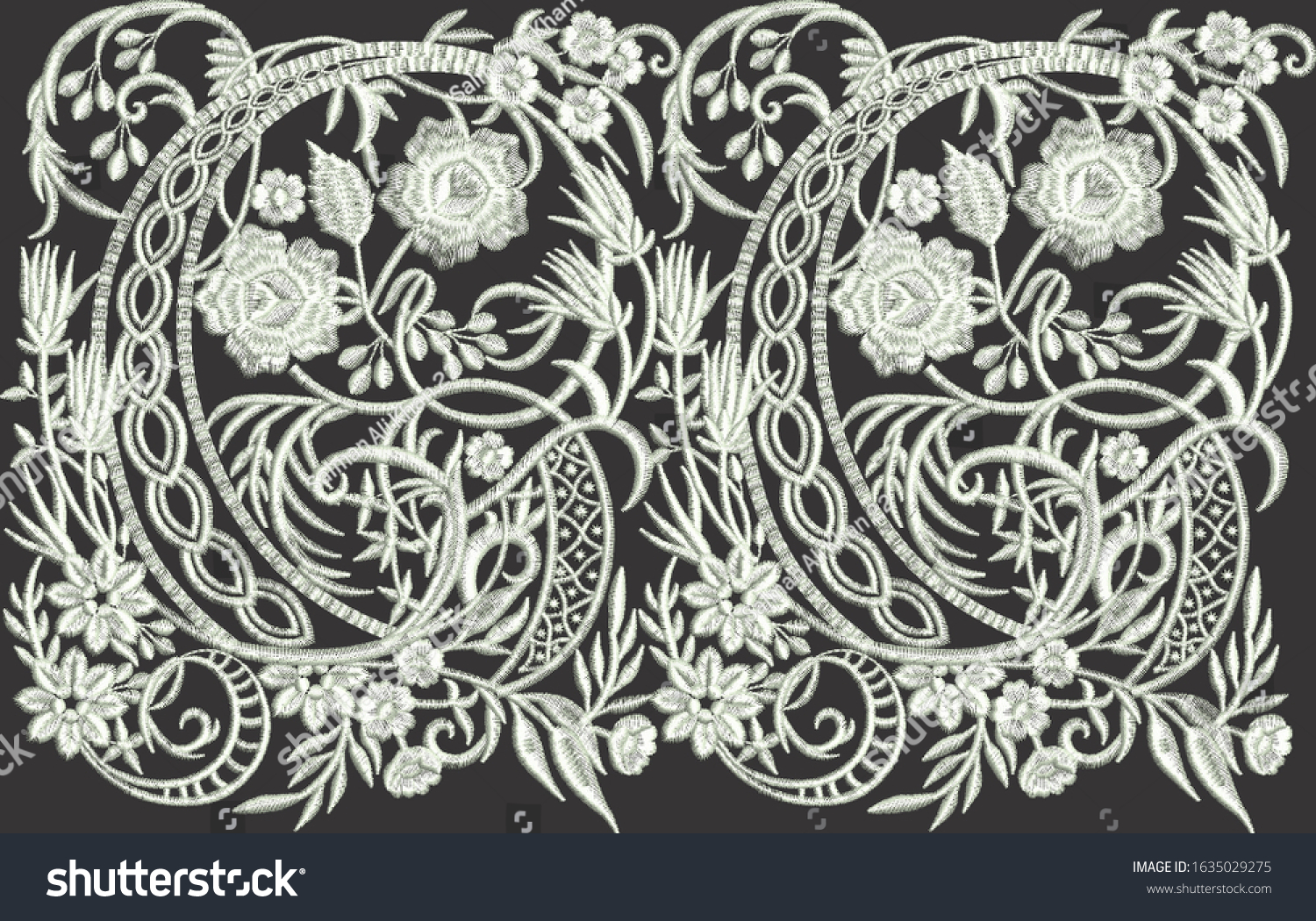 Beautiful Border Design Single Color Stock Illustration 1635029275 ...