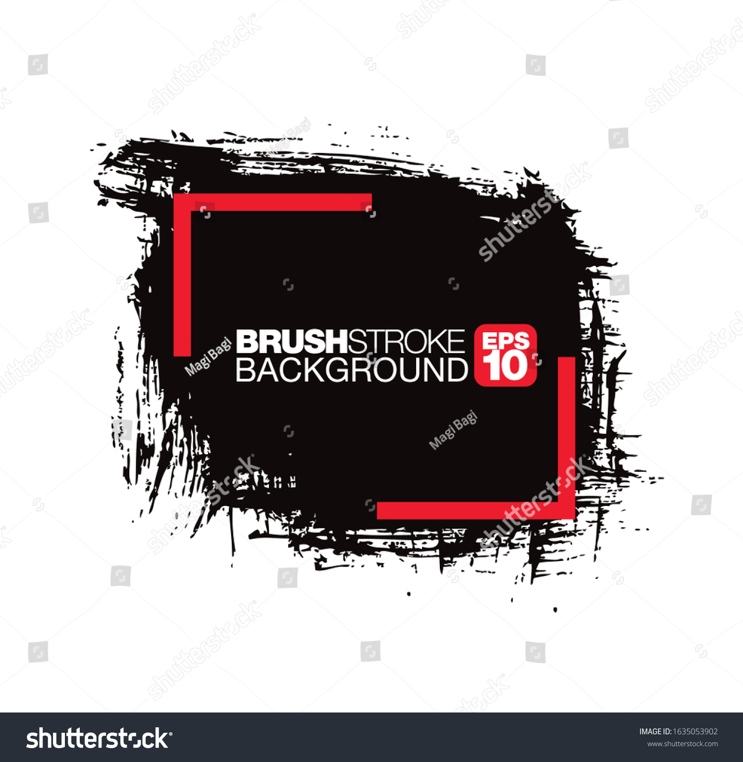 Black Vector Brushstroke Frame Background Vector Stock Vector (Royalty ...