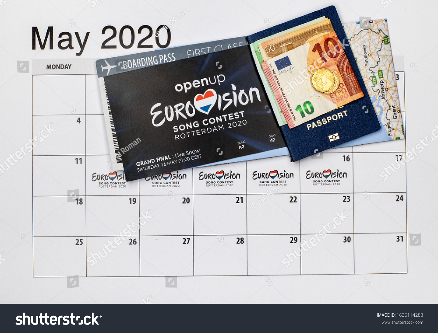 Schedule Eurovision Song Contest Monthly Calendar Stock Photo