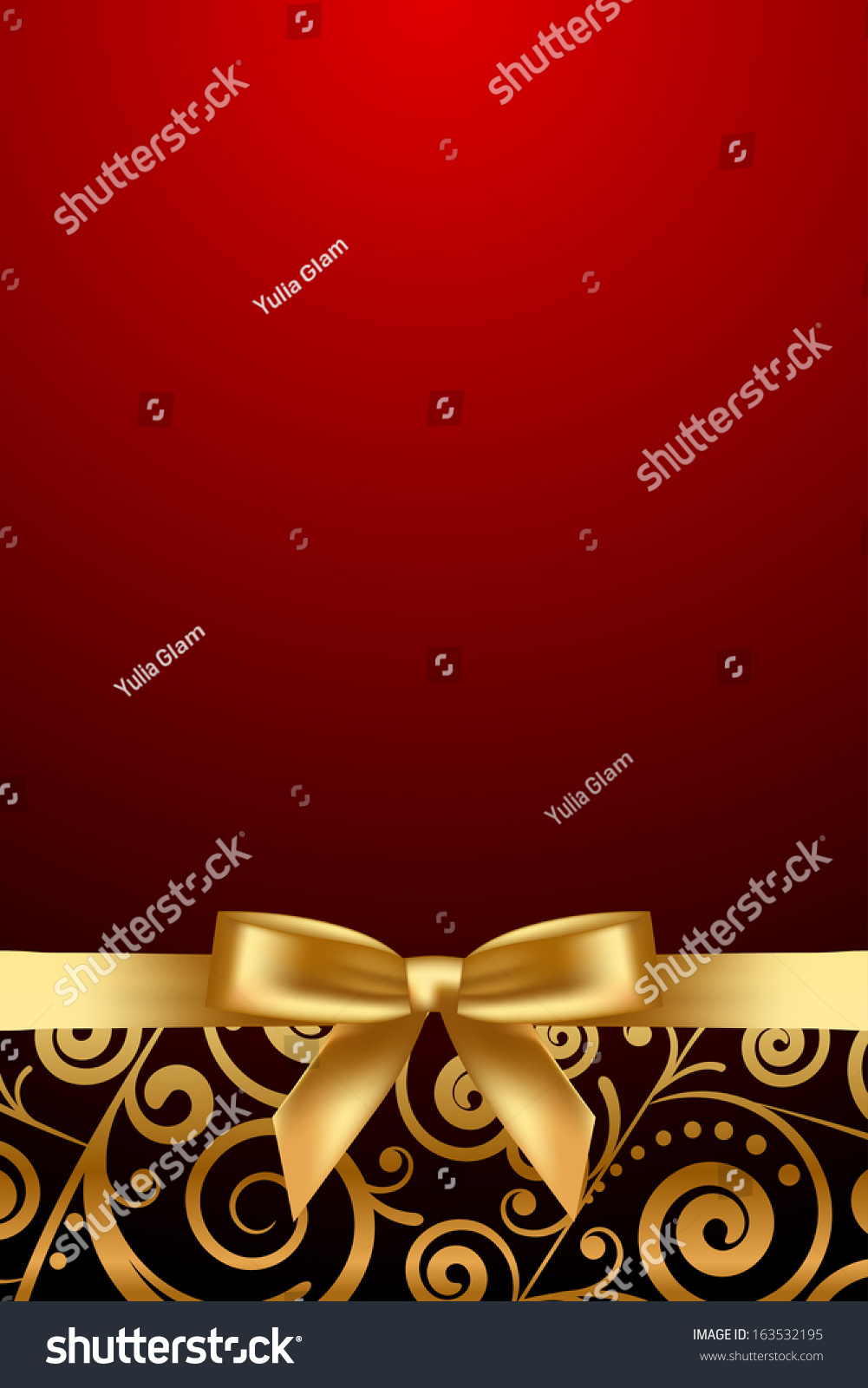 Vector Red Luxury Frame Gold Ribbon Stock Vector (Royalty Free ...