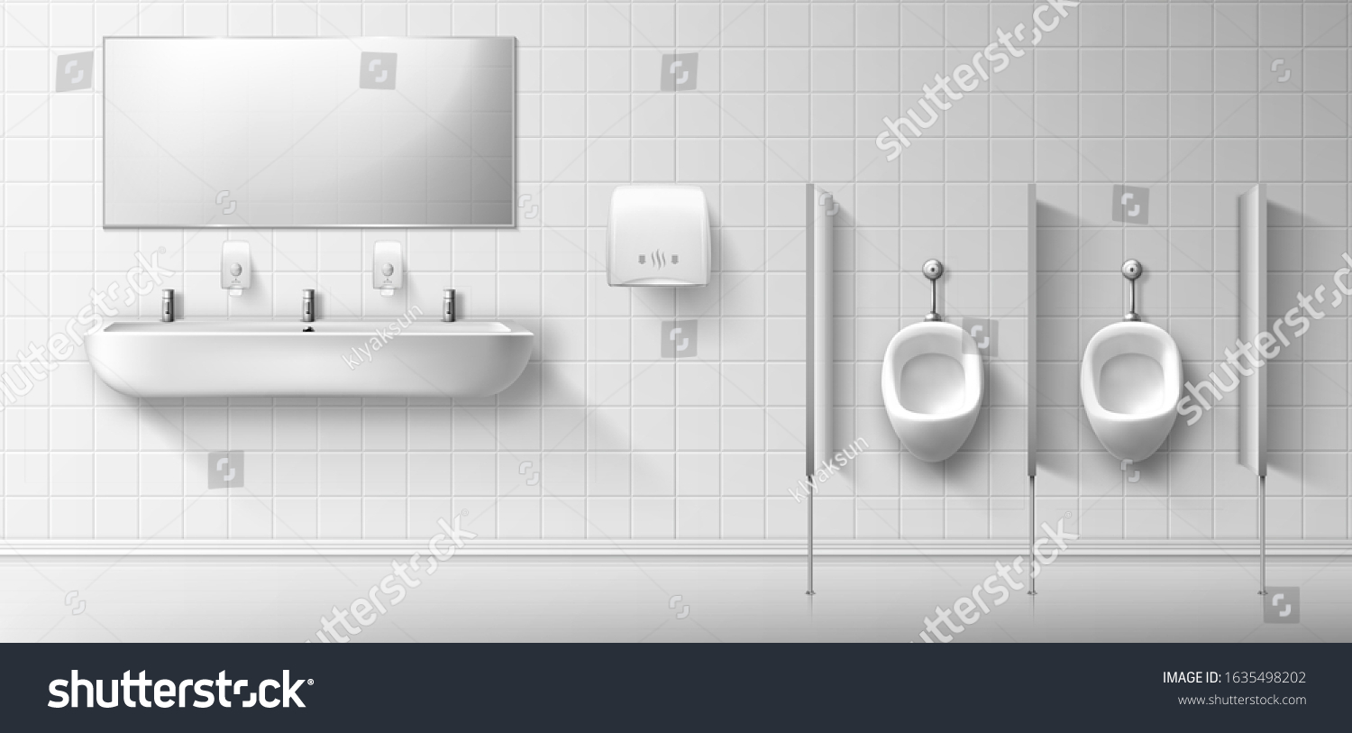 Public Male Toilet Ceramic Urinal Sink Stock Vector (Royalty Free ...