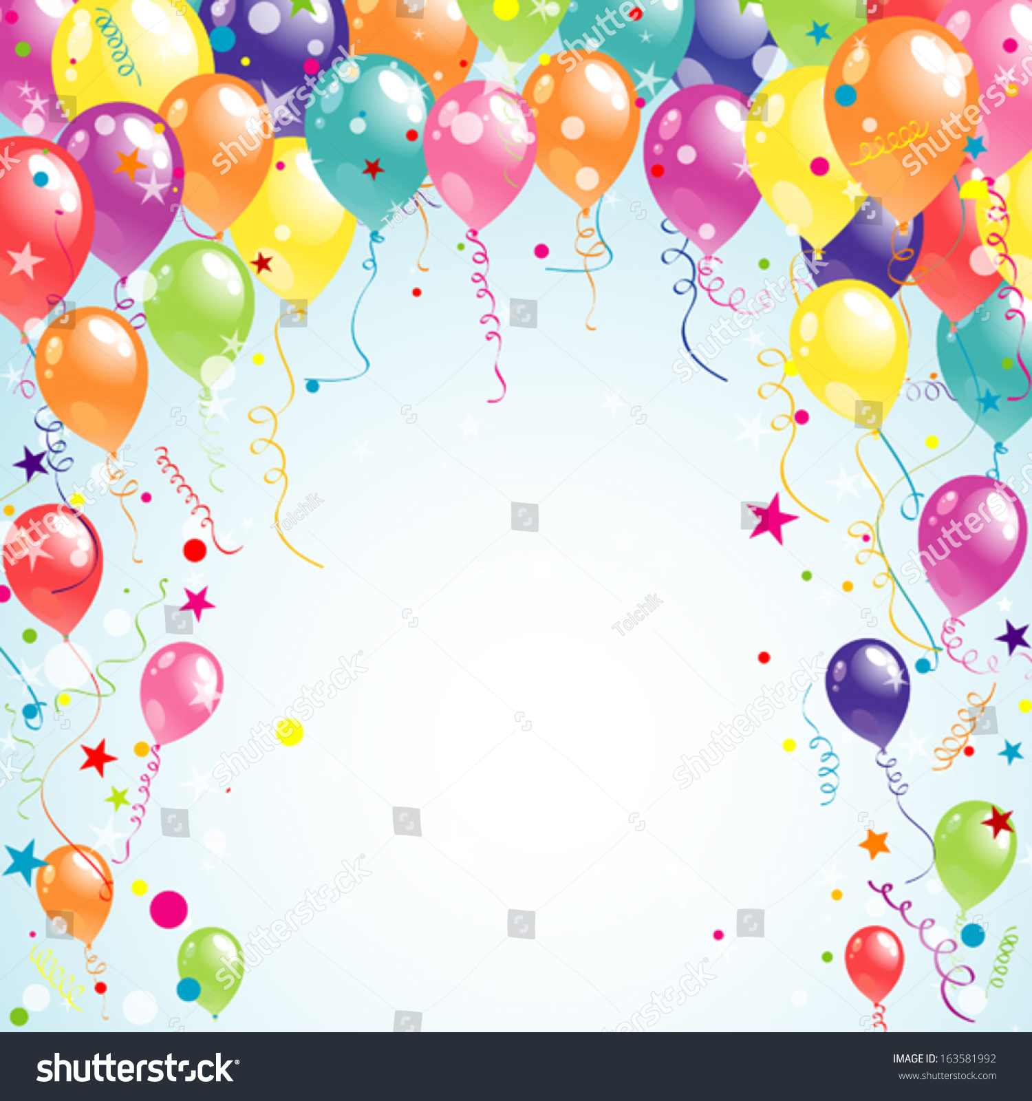 Color Beautiful Party Balloons Vector Illustration Stock Vector ...