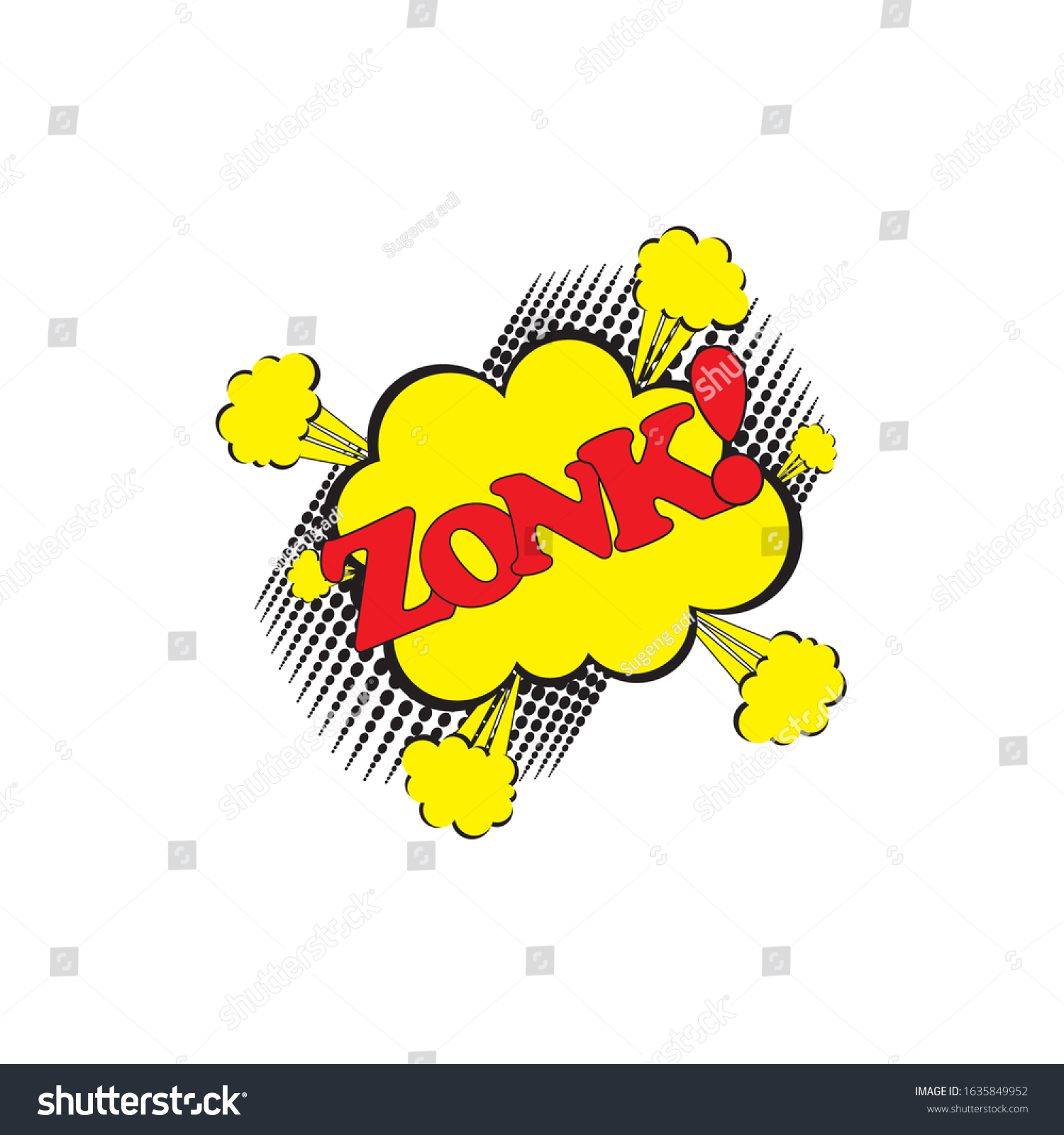 Lettering Zonk Comic Text Pop Art Vector có sẵn (miễn phí bản quyền