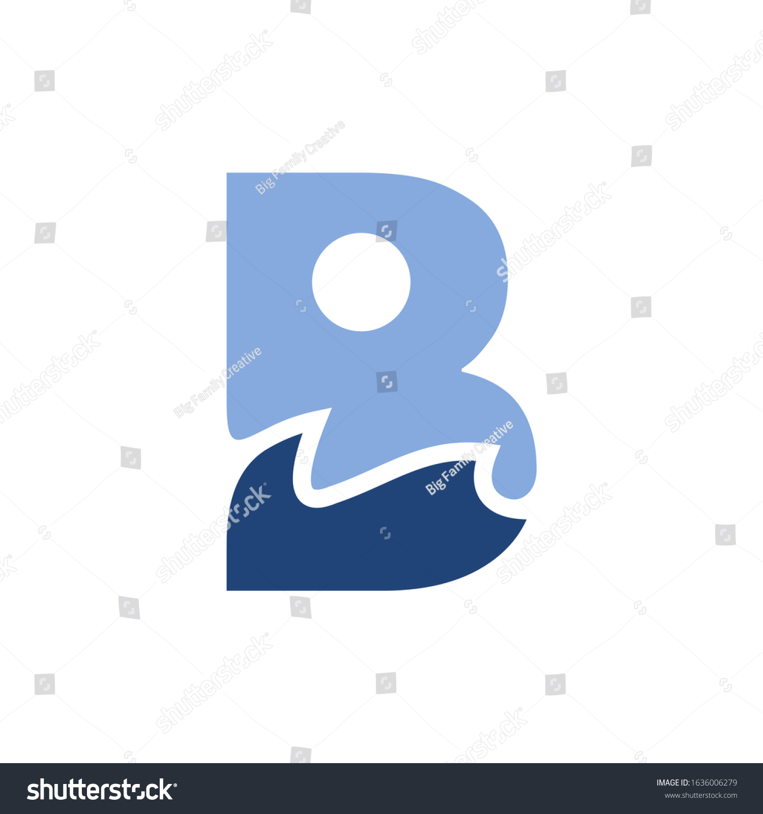 Letter B Wave Logo Template Stock Vector (Royalty Free) 1636006279 ...