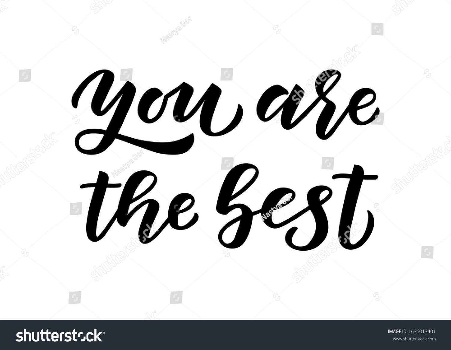 You Best Hand Drawn Lettering Template Stock Vector (Royalty Free ...