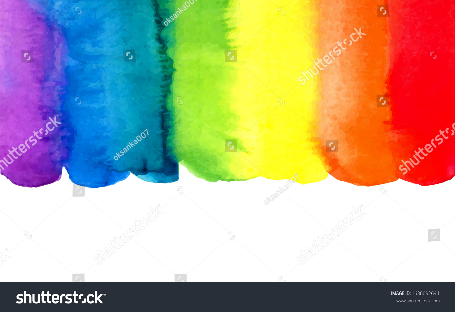 Watercolor Rainbow Abstract Painting Background Hand Stock Vector ...