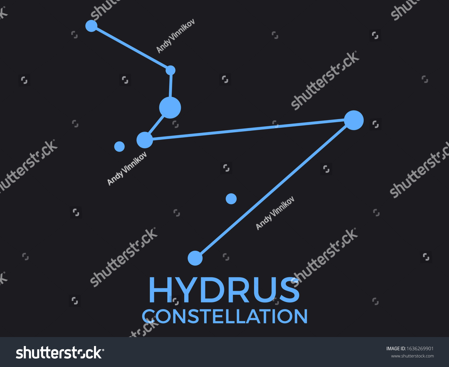 Hydrus Constellation Stars Night Sky Cluster Stock Vector (Royalty Free ...