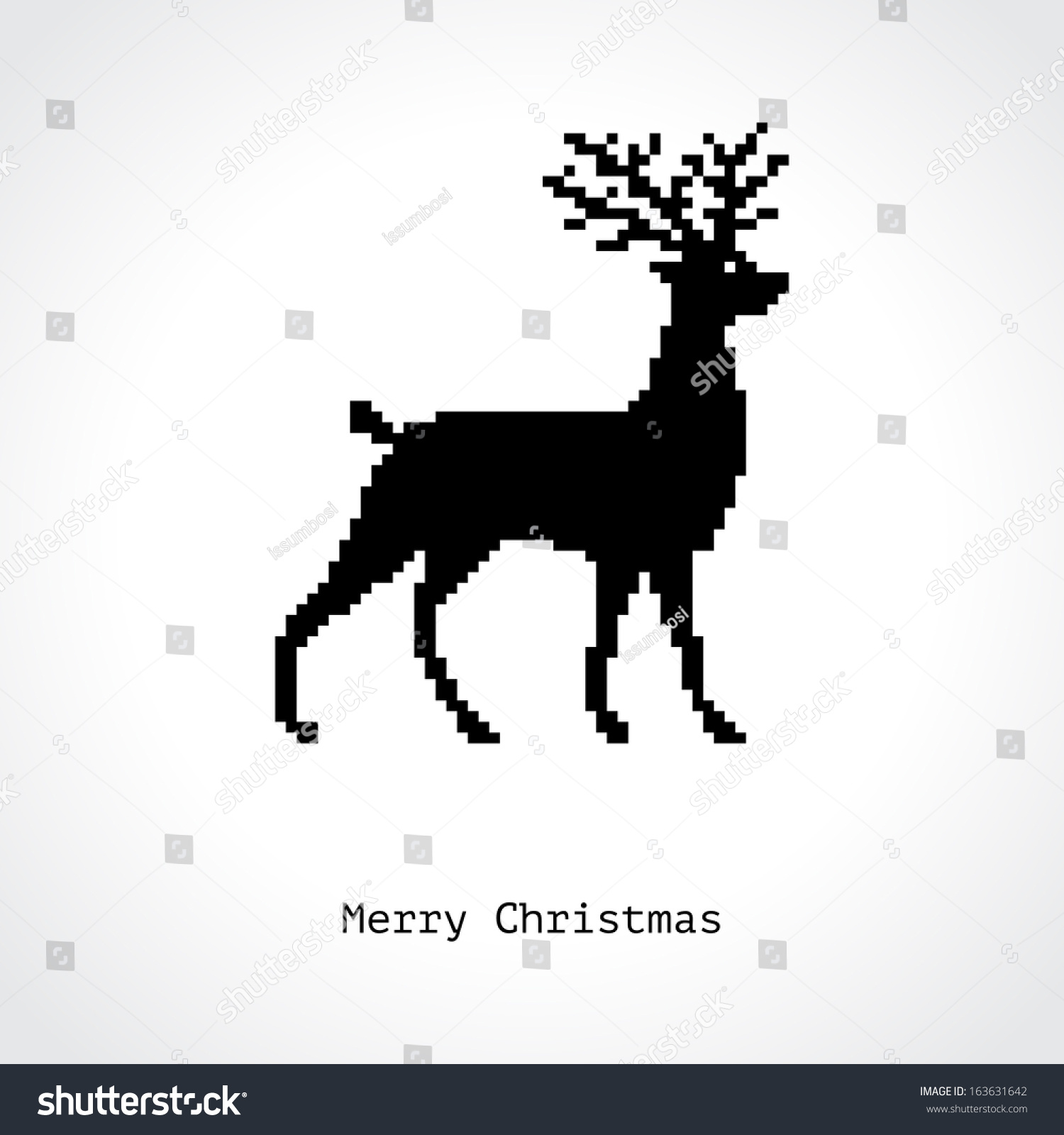 Пиксельный новогодний олень
