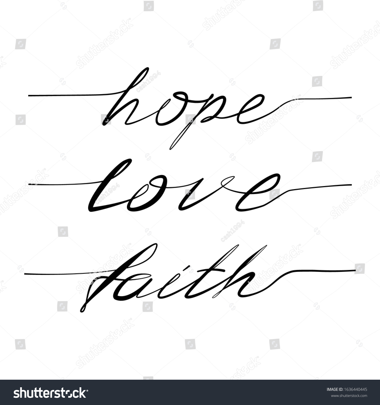 Hand Draw Lettering Typography Phrase Faith Stock Vector (Royalty Free ...