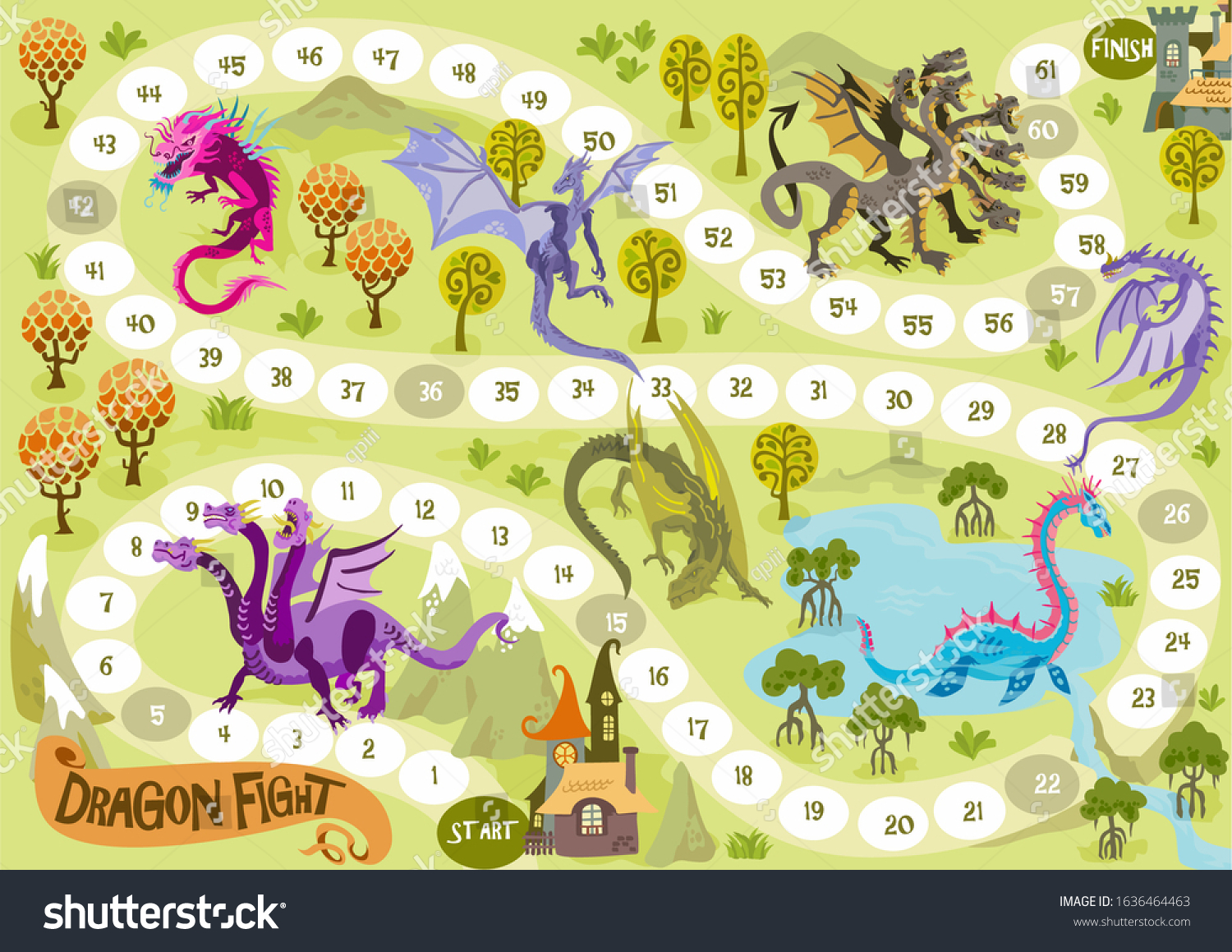 Board Game Dragons Fantasy Adventure Land Stock Vector (Royalty Free ...