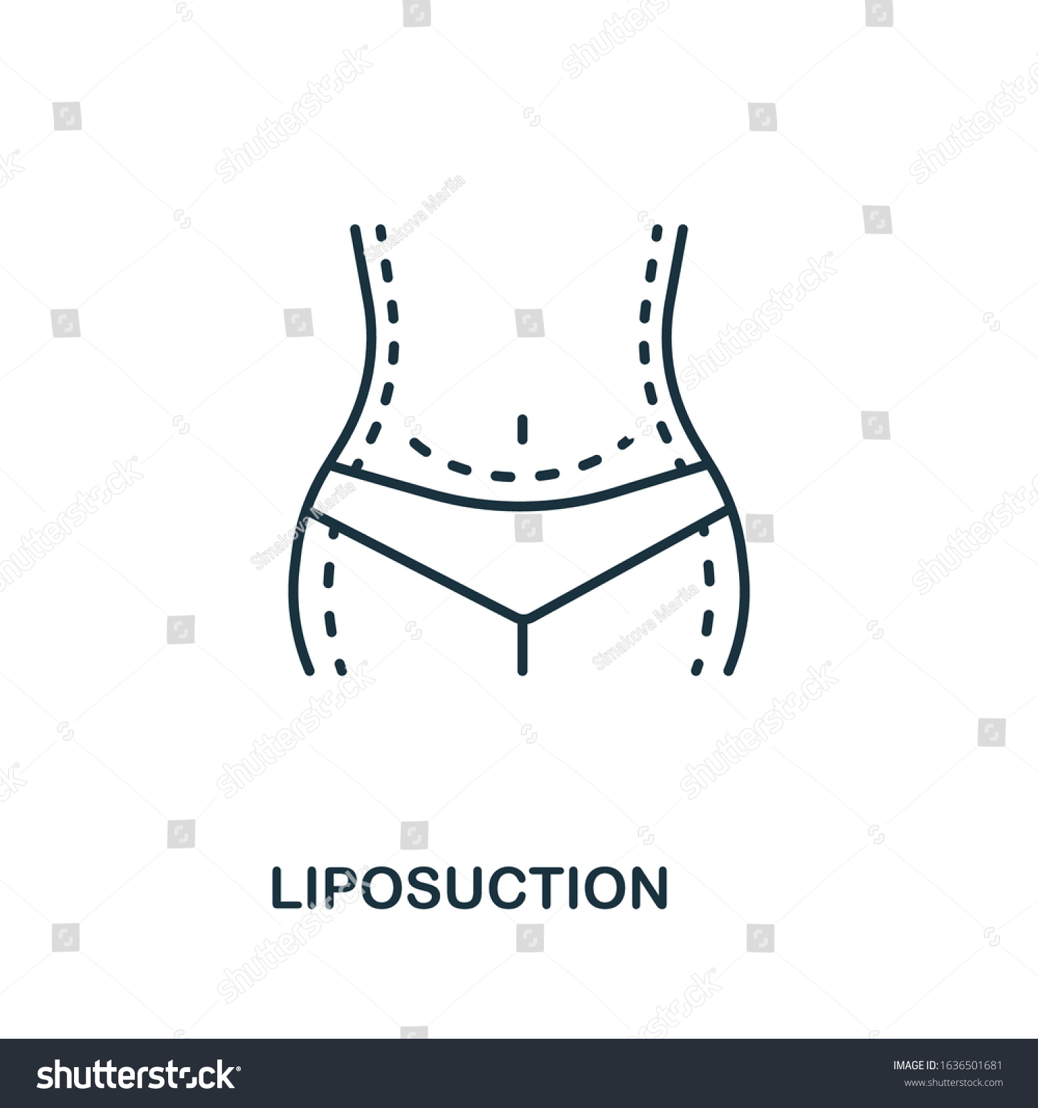 Liposuction Icon Plastic Surgery Collection Simple Stock Vector 