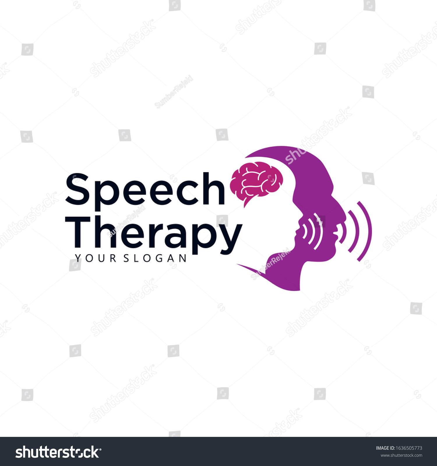 Speech Therapy Logo Vector Stock Stock Vector (Royalty Free) 1636505773 ...