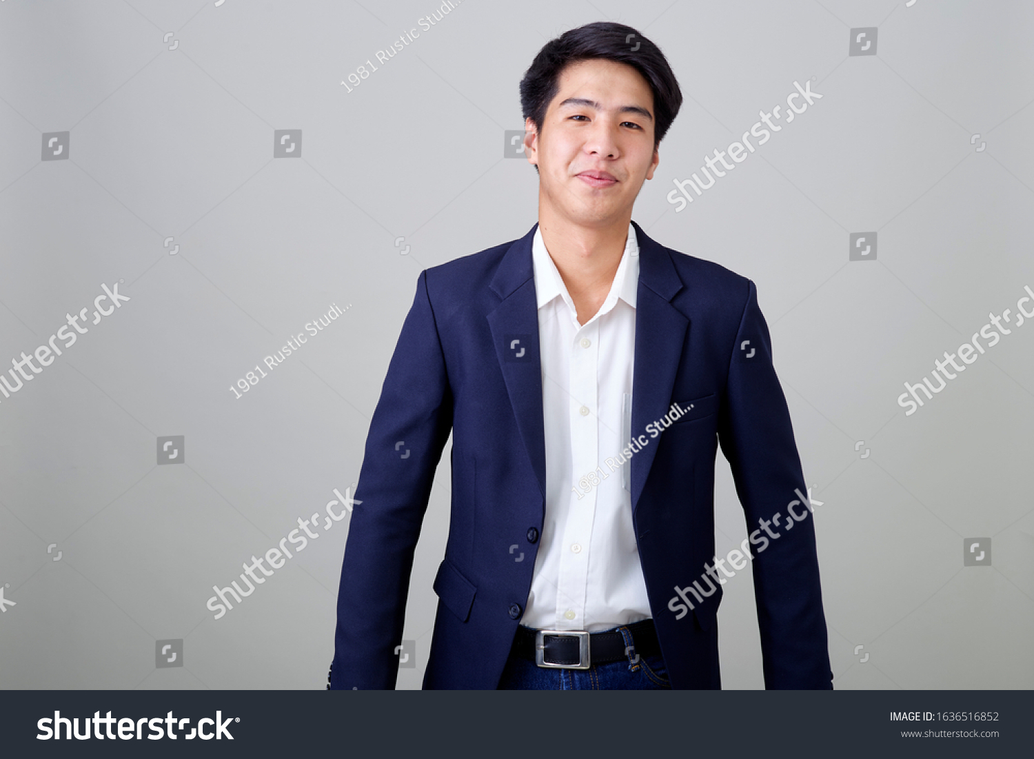 Attractive Handsome Smiling Positive Asian Happy Stock Photo 1636516852 ...