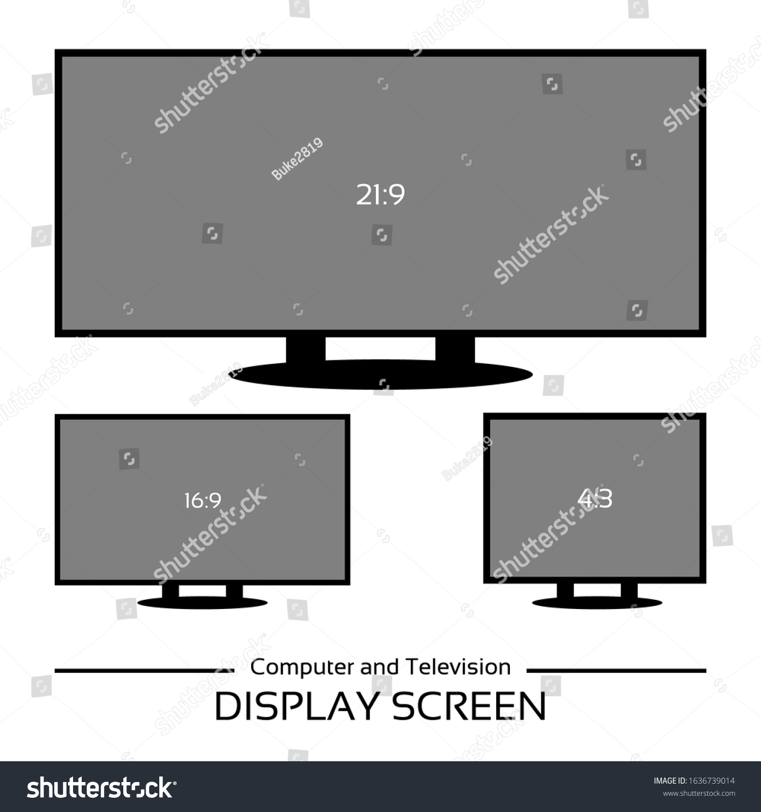 Computer Television Display Screen Template Most Stock Vector (Royalty ...