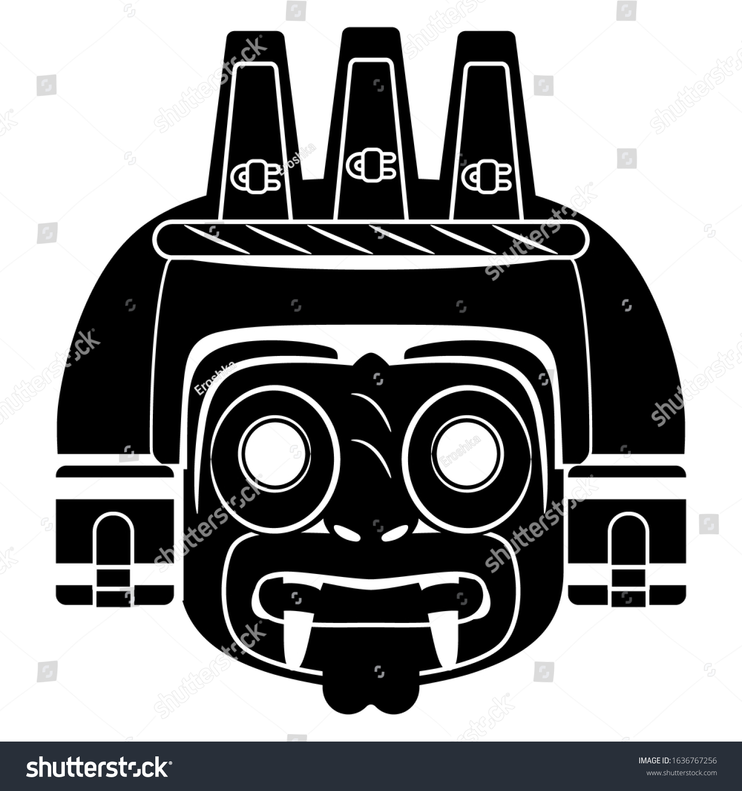 Isolated Vector Illustration Aztec Mask God Stock Vector (Royalty Free ...