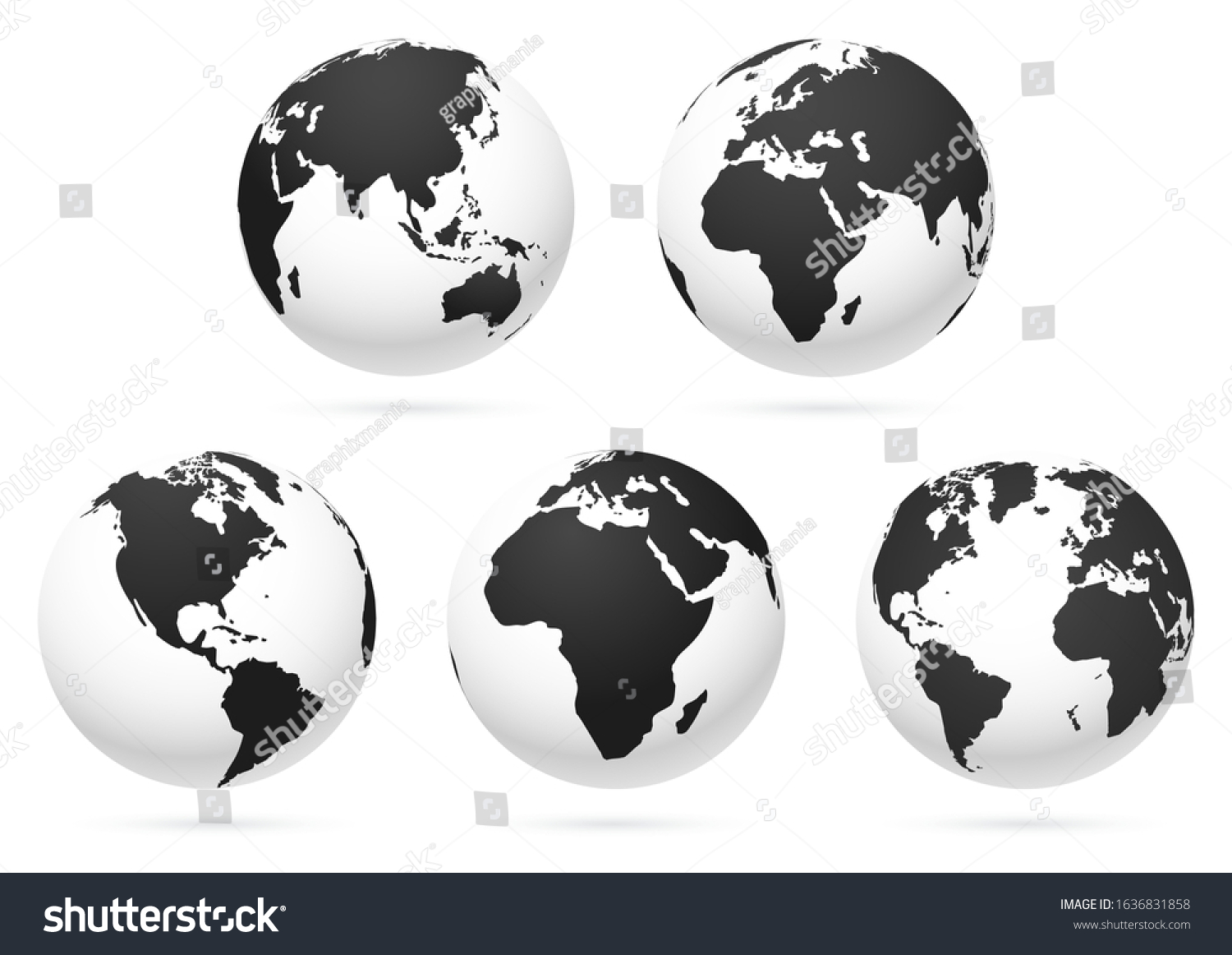 World Globe Earth Map Vector Illustrations Stock Vector Royalty Free Shutterstock