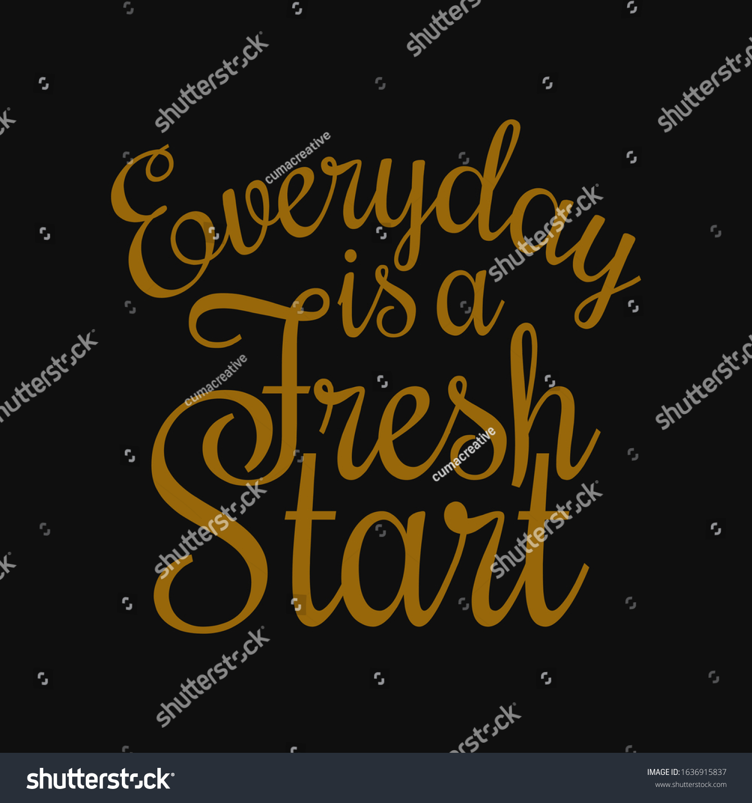 Everyday Fresh Start Motivational Quotes Stock Vector (Royalty Free ...