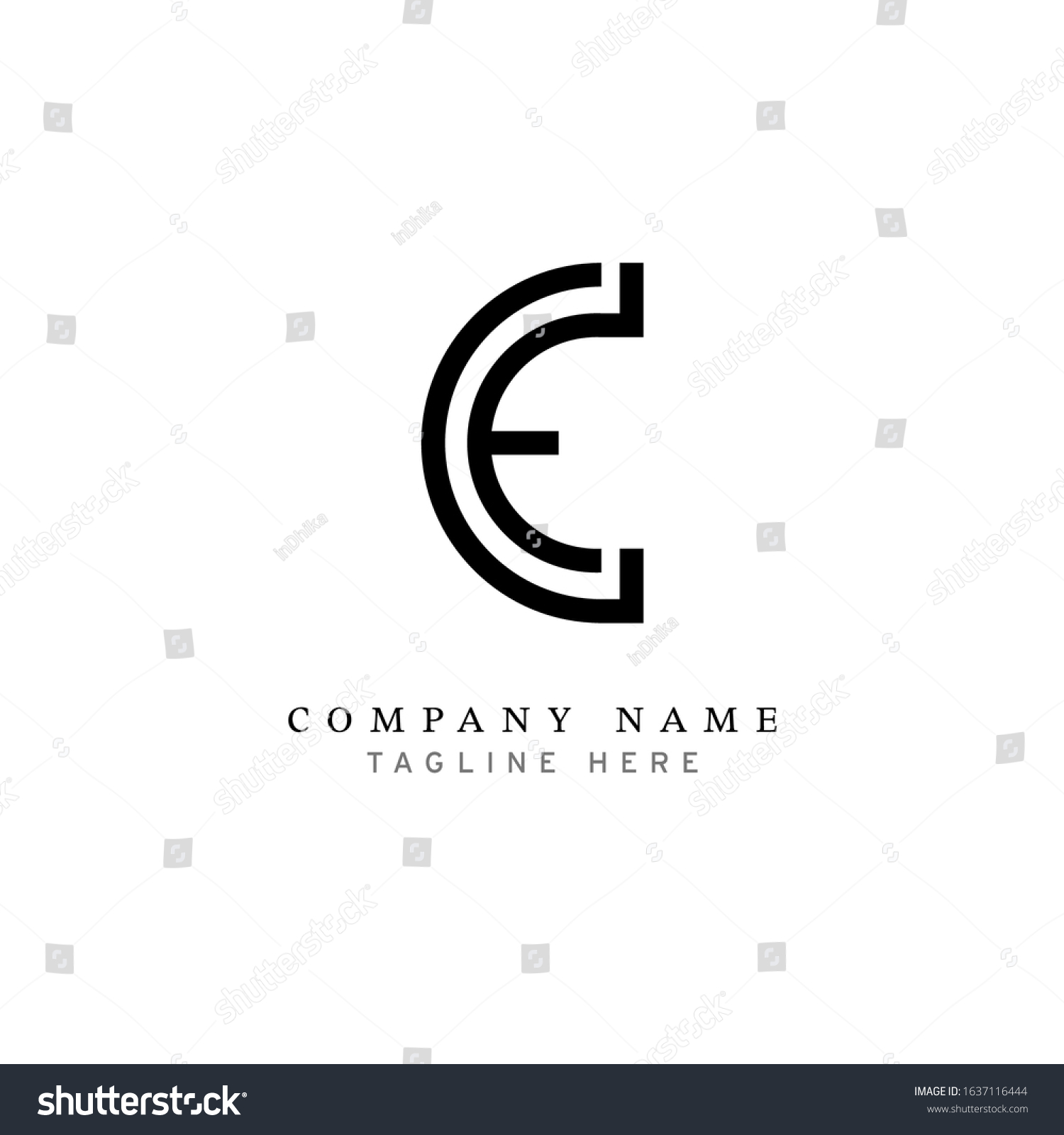 Initial Logo Letters E C Vector Stock Vector (Royalty Free) 1637116444 ...