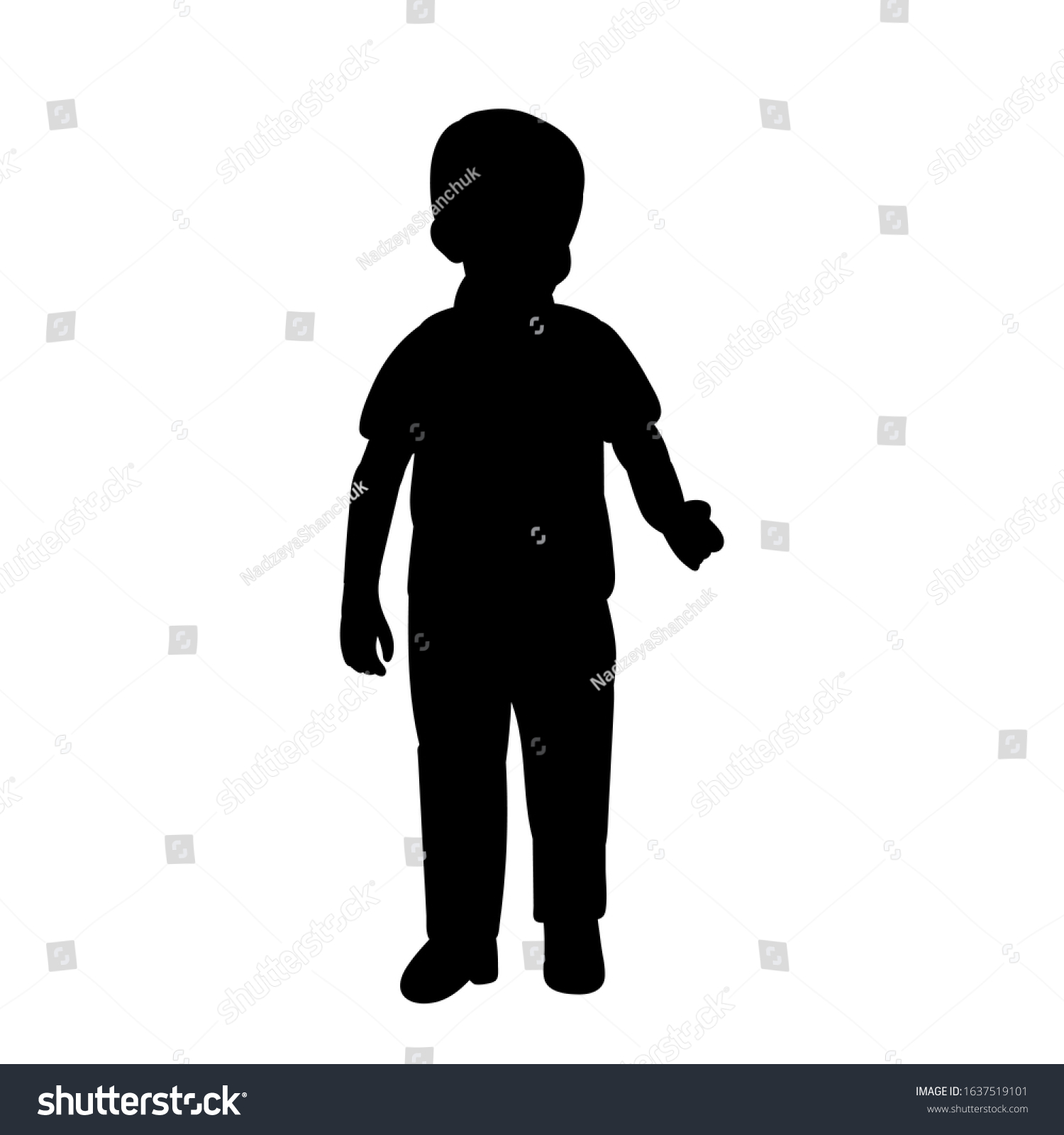 Black Silhouette Boy Stock Vector (Royalty Free) 1637519101 | Shutterstock