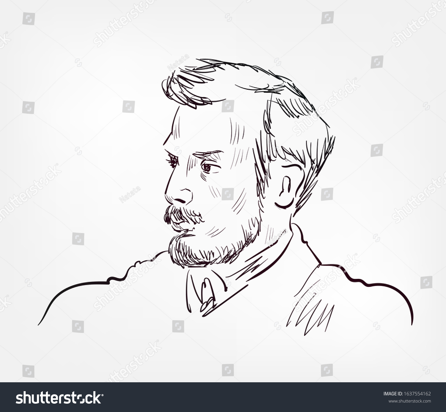 Pierreauguste Renoir French Artist Vector Sketch Stock Vector (Royalty ...