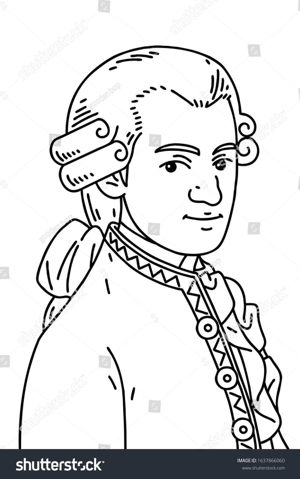 Wolfgang Amadeus Mozart 1756 1791 Vector Stock Vector (Royalty Free