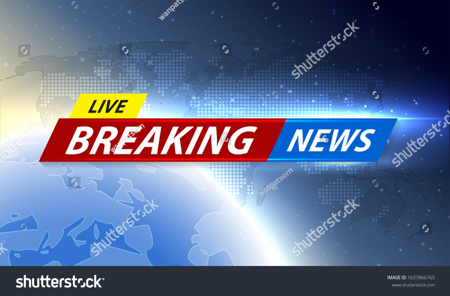 Breaking News Template Title Background Screen Stock Vector (Royalty ...