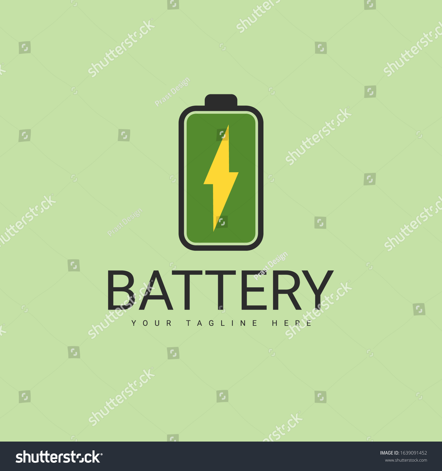 Battery Logo Design Lightning Icon Stock Vector Royalty Free