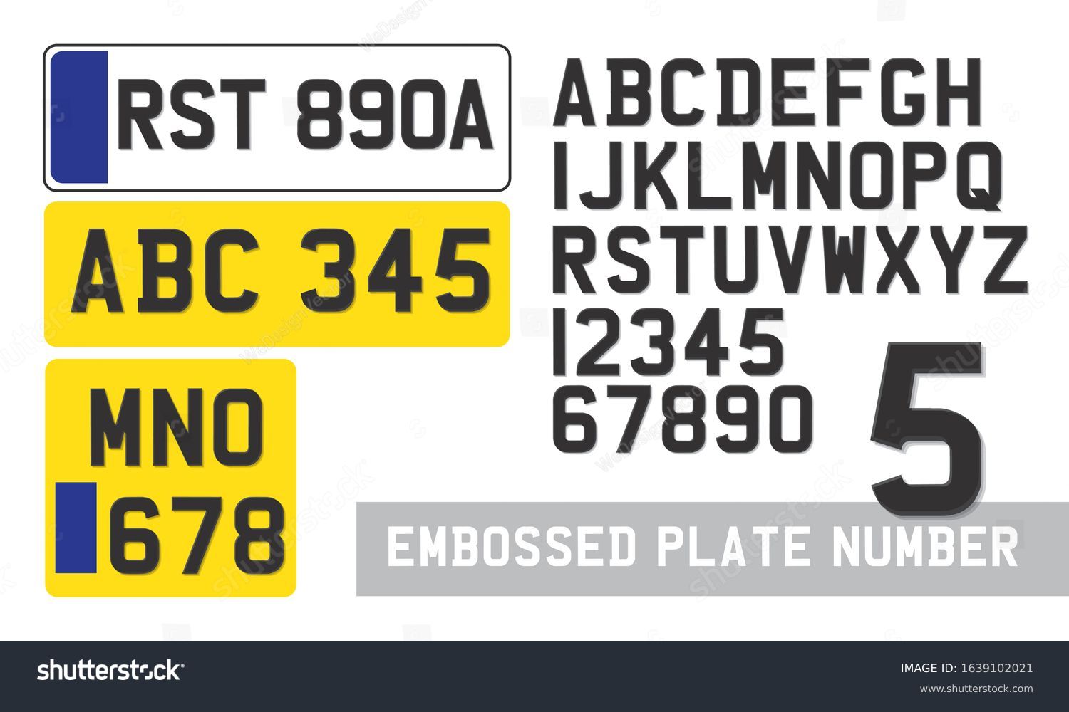 Plate Number Font Template Vector Stock Vector (Royalty Free ...