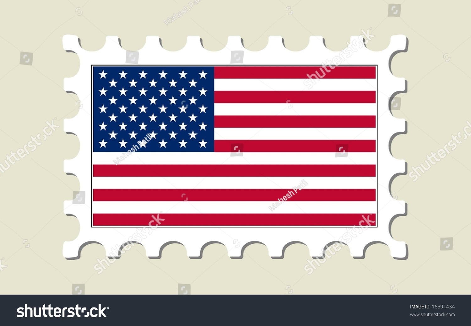 Usa Flag Stamp Vector Stock Vector (Royalty Free) 16391434 | Shutterstock