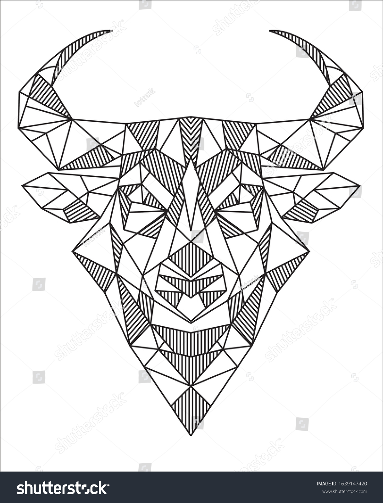 Vector Illustration Head Healthy Bull On Stock Vector (Royalty Free ...