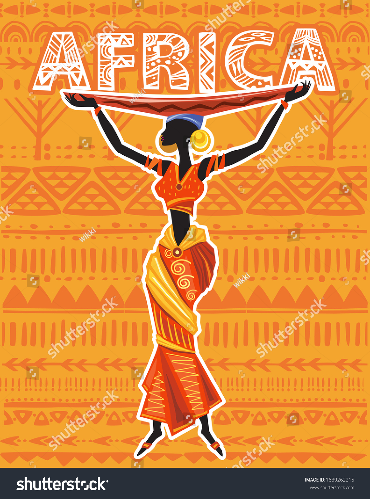 African Woman Ethnic Dress On Ethnic Stock Vector (Royalty Free ...