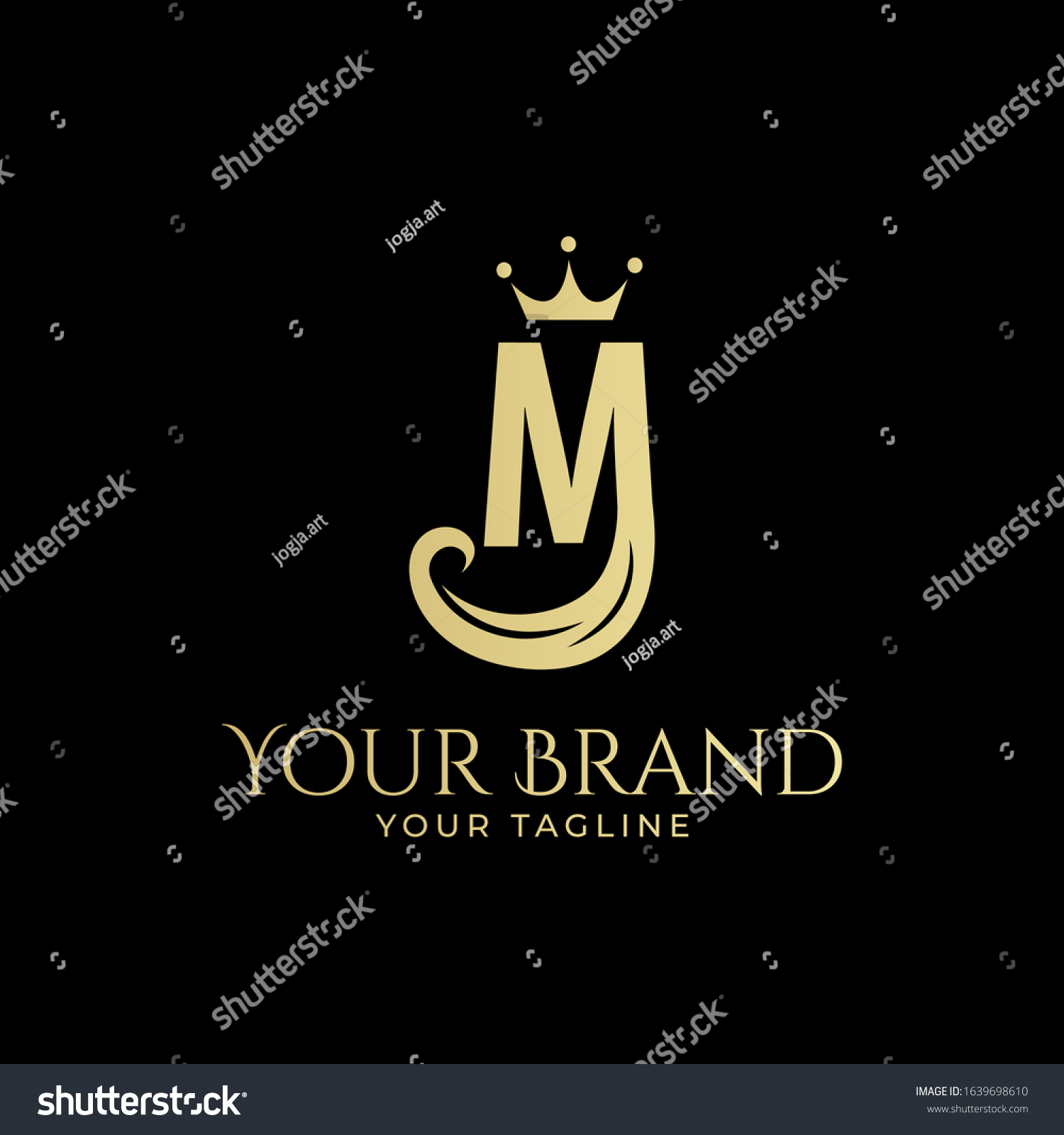 M Initial Logo Hair Crown Elegant Stock Vector (Royalty Free ...