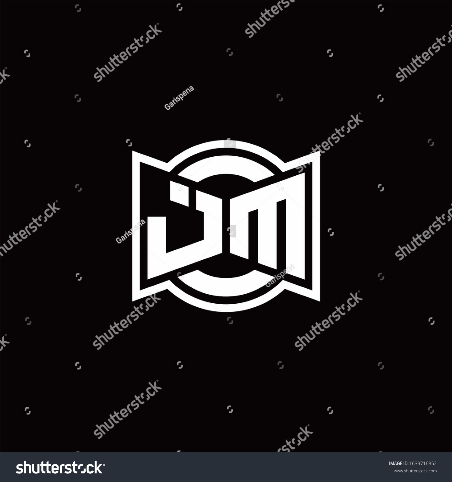 Jm Logo Monogram Ribbon Style Circle Stock Vector (Royalty Free ...