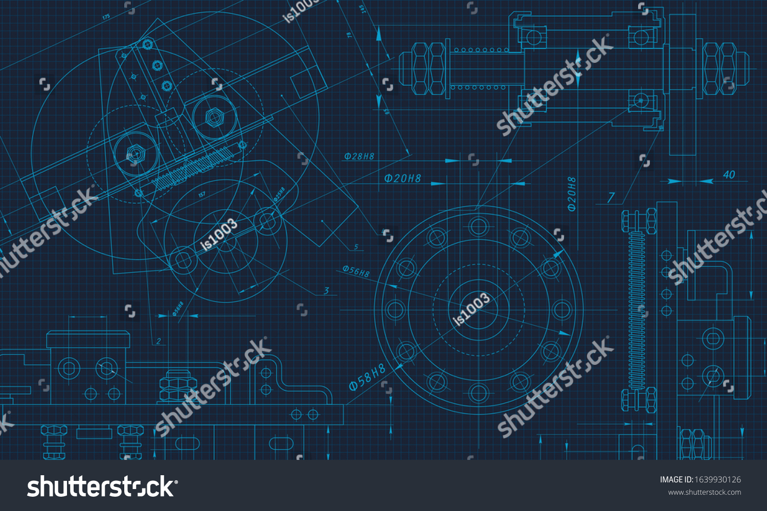 Engineering Drawing Background Vector Illustration Sectioning Stock ...