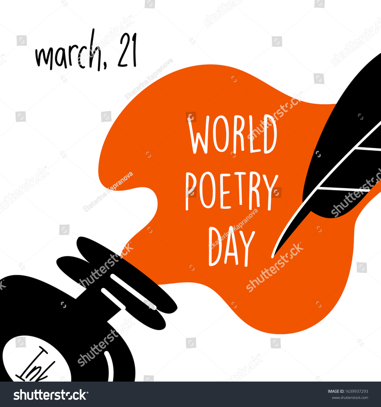 World Poetry Day March 21 Vector Stock Vector (Royalty Free) 1639937293 ...