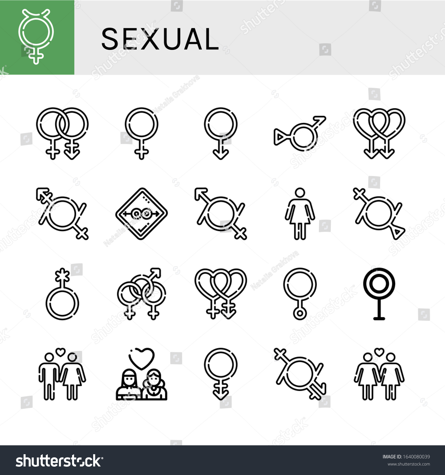 Set Sexual Icons Such Hermaphrodite Bisexual Stock Vector Royalty Free