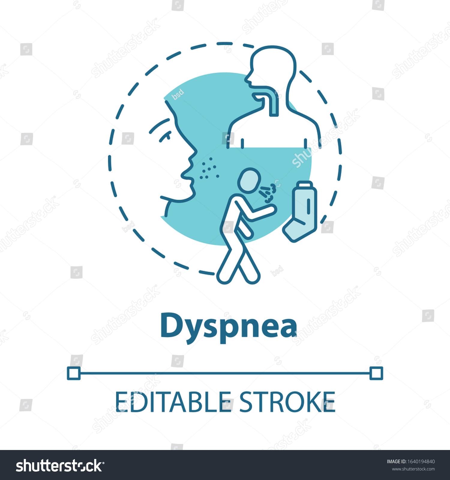 Dyspnea Concept Icon Shortness Breath Panic Stock Vector (Royalty Free ...