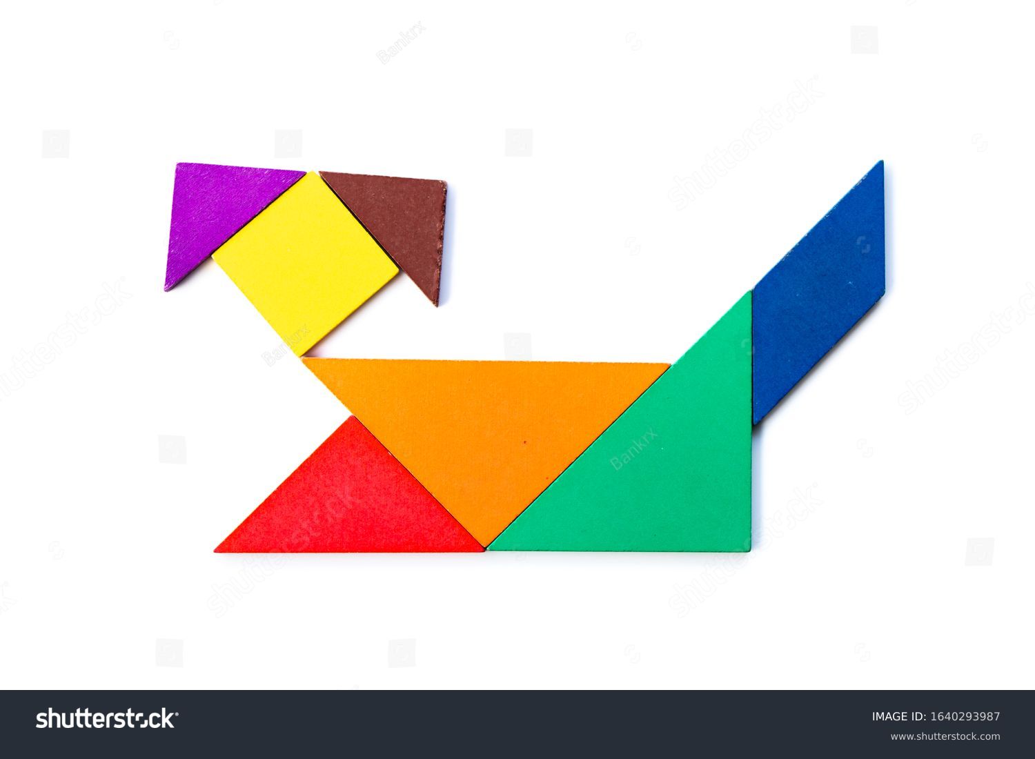 Color Wood Tangram Puzzle Dog Shape Stock Photo 1640293987 | Shutterstock